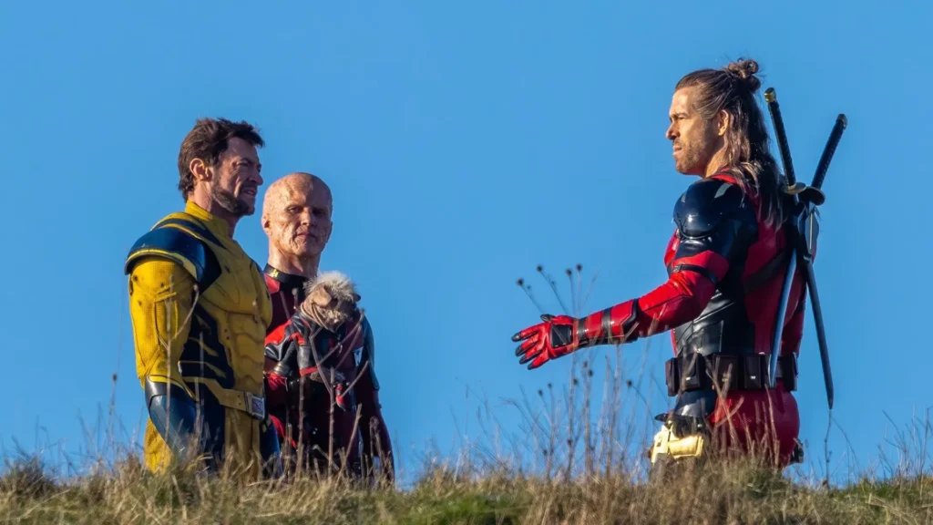 nicepool with deadpool and wolverine behind the scene