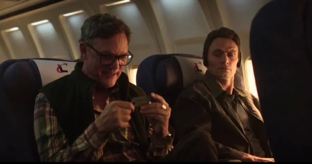 Daredevil Born Again Season 2 Ending Explained: Why The Prison Cell Is The Best Thing That Could Have Happened To Matt Murdock 3 Mr Charles And Bullseye Seated Together On Plane In Daredevil Born Again Season 2 Finale The Southern Cross