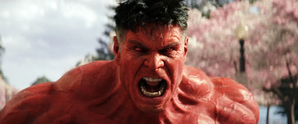 red hulk screaming