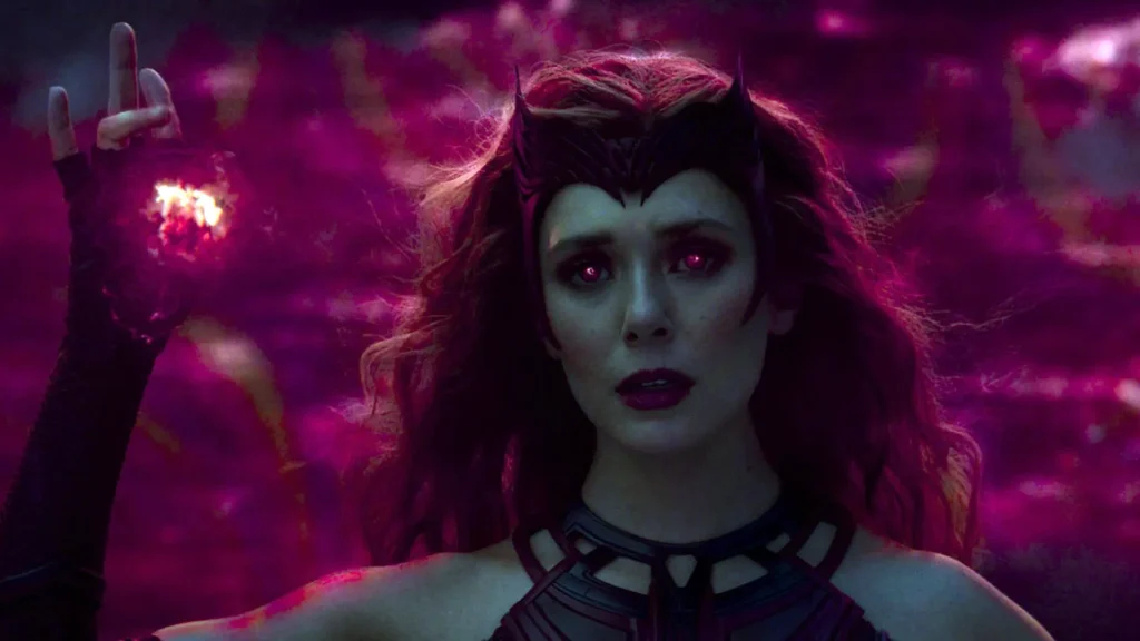 wanda transforming as scarlet witch