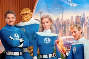 Fantastic Four Poster - Pedro Pascal, Vanessa Kirby, Joseph Quinn &Amp; Ebon Moss-Bachrach