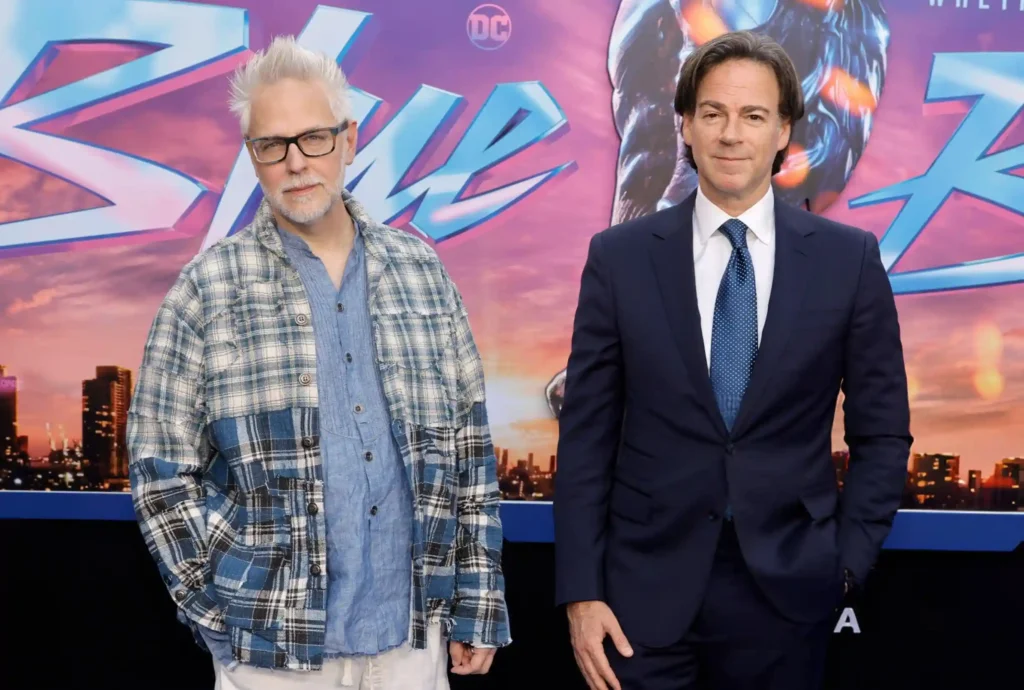 James Gunn And Peter Safran, Co-Chairman &Amp; Ceo, Dc Studios Attend Warner Bros. &Quot;Blue Beetle&Quot; Los Angeles Special Screening At Tcl Chinese Theatre On August 15, 2023 In Hollywood, California. (Photo By Kevin Winter/Getty Images)