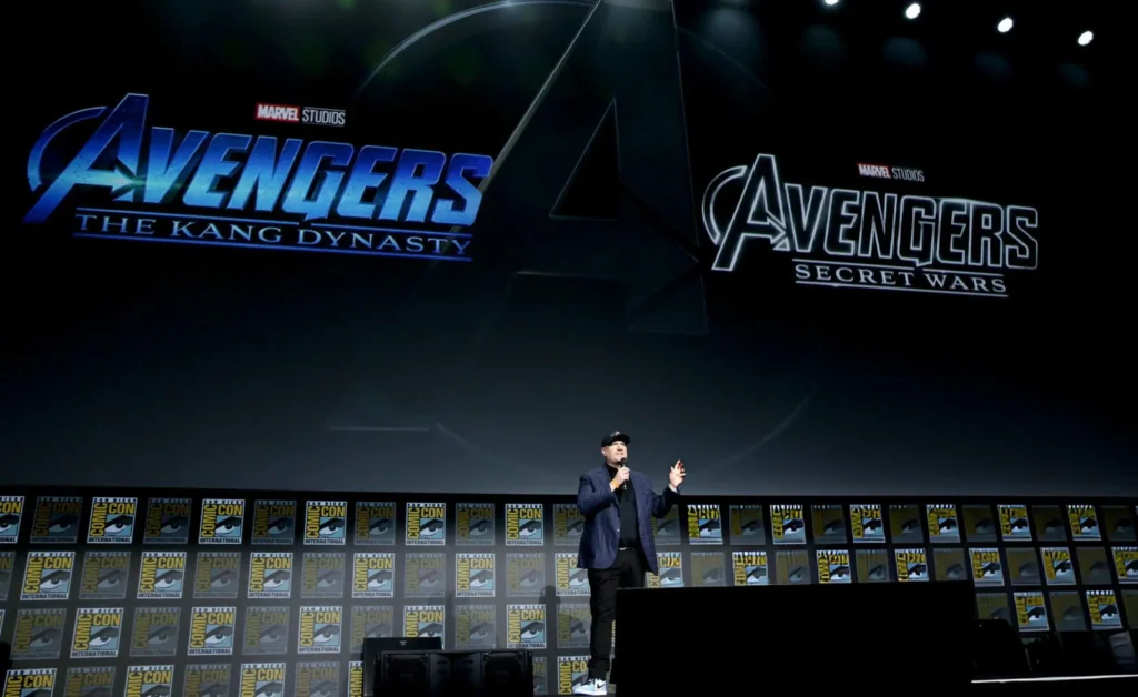 Kevin Feige, President of Marvel Studios, participates in the Marvel Studios’ Live-Action presentation at San Diego Comic-Con on July 23, 2022. (Photo by Jesse Grant/Getty Images for Disney)