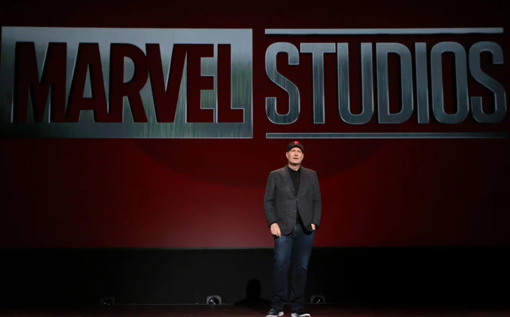 President of Marvel Studios Kevin Feige took part today in the Walt Disney Studios presentation at Disney’s D23 EXPO 2019 in Anaheim, Calif. (Photo by Jesse Grant/Getty Images for Disney)
