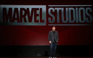 President of Marvel Studios Kevin Feige took part today in the Walt Disney Studios presentation at Disney’s D23 EXPO 2019 in Anaheim, Calif. (Photo by Jesse Grant/Getty Images for Disney)