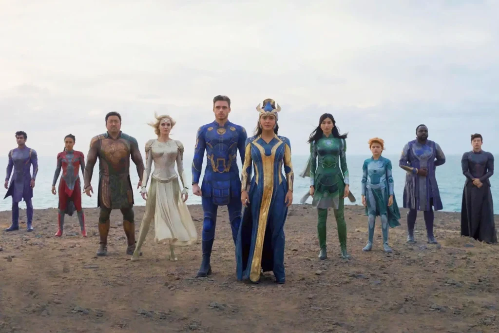 Marvel's Eternals cast including Richard Madden, Gemma Chan, and Angelina Jolie, the lowest-rated MCU film facing possible erasure in Secret Wars timeline reset